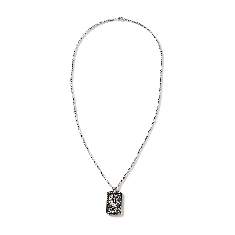 John Hardy Naga Sterling Silver Dog Tag Pendant Necklace