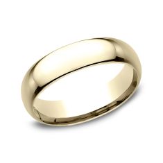10k Yellow Gold 6mm Comfort Fit Plain Wedding Band