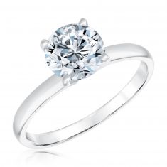 1 1/2ct Round Diamond Solitaire White Gold Engagement Ring - Solitaire Collection