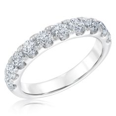 1 1/2ctw Round Diamond White Gold Wedding Band | Embrace Collection