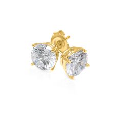 1/2ctw Round Lab Grown Diamond Yellow Gold Solitaire Earrings