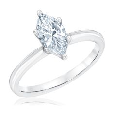 1ct Marquise Lab Grown Diamond 14k White Gold Solitaire Engagement Ring