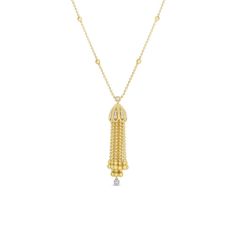 Roberto Coin Barocco 1ctw Diamond Tassel 18k Yellow Gold Necklace