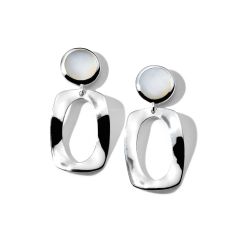 IPPOLITA Polished Rock Candy Small Dot and Frame Post Earrings in Mother of Pearl