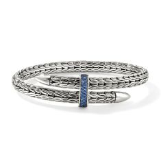 John Hardy Spear Blue Sapphire 5.5mm Sterling Silver Cuff Bracelet