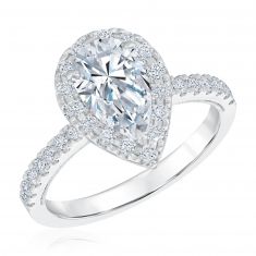 2ctw Pear Lab Grown Diamond Halo White Gold Engagement Ring - Chemistry