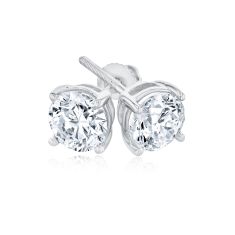 2ctw Round Diamond Solitaire 14k White Gold Stud Earrings