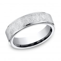 Cobalt Swirl Center Drop Edge Comfort Fit Wedding Band 7mm