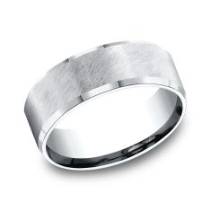 Cobalt Diagonal Satin Finish Bevel Edge Comfort Fit Band 8mm