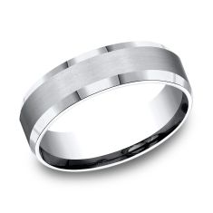 Cobalt Satin Finish Bevel Edge Comfort Fit Band 6mm