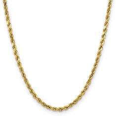Diamond-Cut Rope 10k Yellow Gold Chain Necklace 4mm