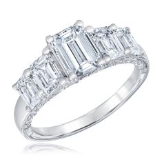 Downton Abbey 3 3/4ctw Emerald Lab Grown Diamond White Gold Engagement Ring - Lady Mary