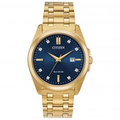 Men's Citizen Eco-Drive Corso Diamond Accent Yellow Gold-Tone Stainless Steel Watch | 41mm | BM7103-51L