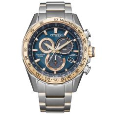 Men's Citizen Eco-Drive PCAT Blue Dial Two-Tone Watch | 43mm | CB5916-59L