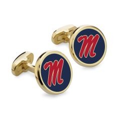 Ole Miss Enamel Gold-Tone Cufflinks by M.LaHart & Co.