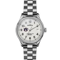 Auburn University Shinola The Vinton Alabaster Dial Stainless Steel Watch 38mm by M.LaHart & Co.