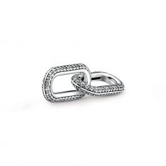 Pandora ME Styling Clear Cubic Zirconia Pavé Double Link Charm