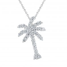 Roberto Coin Tiny Treasures Large Diamond Palm Tree Pendant 1/2ctw