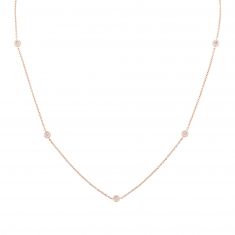 Rose Gold Diamond Accent Station Necklace