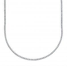 Shy Creation White Gold Diamond Tennis Necklace 4ctw
