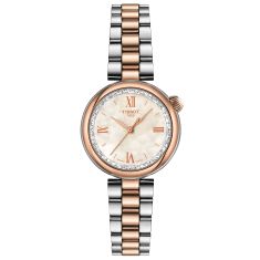 Tissot Desir Graded White Mother of Pearl Dial Blue Two-Tone Stainless Steel Watch 28mm - T1520102211800