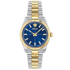 Versace Millenyium Blue Sunray Dial Two-Tone Bracelet Watch 32mm - VE0E00325