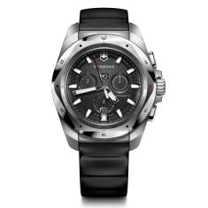 Victorinox I.N.O.X. Chrono Black Dial Black Rubber Strap Watch 43mm - 241983
